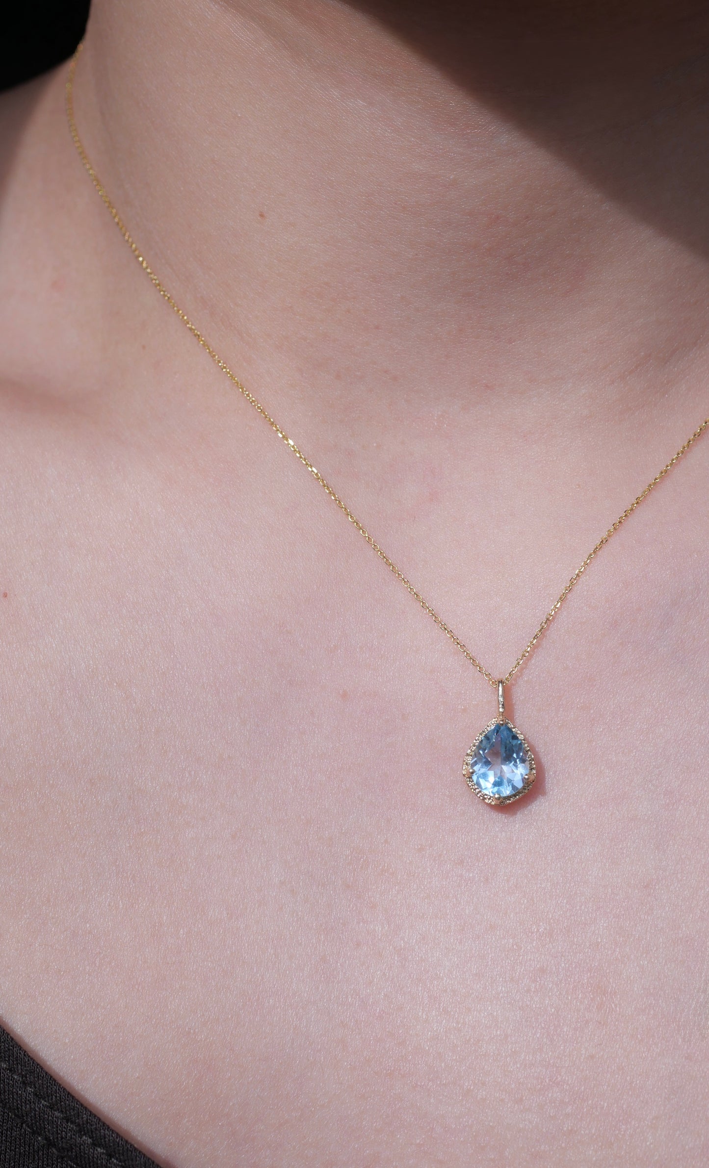Water Droplet Charm Necklace