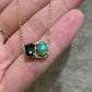 Deep Teal Green Sapphire and Opal Necklace